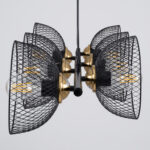 GloboStar® VERONA 00588 Μοντέρνο Κρεμαστό Φωτιστικό Ράγα Πολύφωτο 9 x E27 Μαύρο & Χρυσό Μέταλλο - Μ140 x Π28 x Υ20cm - Image 5