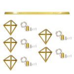 GloboStar® TRIANGLE 00610 Μοντέρνο Κρεμαστό Φωτιστικό Ράγα Πολύφωτο 5 x E27 IP20 Χρυσό Μέταλλο - Μ170 x Π22 x Y130cm - Image 10