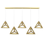GloboStar® TRIANGLE 00610 Μοντέρνο Κρεμαστό Φωτιστικό Ράγα Πολύφωτο 5 x E27 IP20 Χρυσό Μέταλλο - Μ170 x Π22 x Y130cm - Image 4