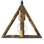 GloboStar® TRIANGLE 00614 Μοντέρνο Κρεμαστό Φωτιστικό Ράγα Δίφωτο 2 x E27 IP20 Μπρούτζινο Μέταλλο - Μ60 x Π22 x Y130cm - Image 7