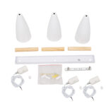 GloboStar® DILLON 00631 Μοντέρνο Κρεμαστό Φωτιστικό Ράγα Τρίφωτο 3 x E27 IP20 Λευκό Μέταλλο με Μπεζ Ξύλο - Μ54 x Π14 x Υ130cm - Image 8