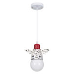 GloboStar® ZEBRA 00639 Παιδικό Κρεμαστό Φωτιστικό Φιγούρα Μονόφωτο 1 x E27 IP20 Λευκό, Μαύρο & Κόκκινο Μέταλλο - Μ19 x Π10.5 x Υ13.5cm - Image 3