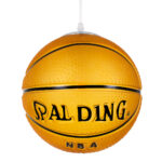 GloboStar® SPALDING NBA 00649 Παιδικό Κρεμαστό Φωτιστικό Μπάλα Μονόφωτο 1 x E27 IP20 Πορτοκαλί & Μαύρο Γυαλί - Μ25 x Π25 x Υ25cm - Image 4