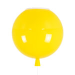 GloboStar® BALLOON 00651 Παιδικό Φωτιστικό Οροφής Μπάλα Μονόφωτο 1 x E27 IP20 Κίτρινο Πλαστικό με Ασημί Μέταλλο - Μ30 x Π30 x Υ33cm - Image 6