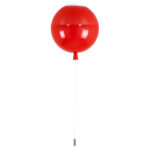 GloboStar® BALLOON 00652 Παιδικό Φωτιστικό Οροφής Μπάλα Μονόφωτο 1 x E27 IP20 Κόκκινο Πλαστικό με Ασημί Μέταλλο - Μ30 x Π30 x Υ33cm - Image 5