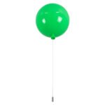 GloboStar® BALLOON 00653 Παιδικό Φωτιστικό Οροφής Μπάλα Μονόφωτο 1 x E27 IP20 Πράσινο Πλαστικό με Ασημί Μέταλλο - Μ30 x Π30 x Υ33cm - Image 3