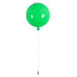 GloboStar® BALLOON 00653 Παιδικό Φωτιστικό Οροφής Μπάλα Μονόφωτο 1 x E27 IP20 Πράσινο Πλαστικό με Ασημί Μέταλλο - Μ30 x Π30 x Υ33cm - Image 4