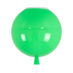 GloboStar® BALLOON 00653 Παιδικό Φωτιστικό Οροφής Μπάλα Μονόφωτο 1 x E27 IP20 Πράσινο Πλαστικό με Ασημί Μέταλλο - Μ30 x Π30 x Υ33cm - Image 6