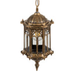 GloboStar® DARCY 00656 Vintage Κρεμαστό Φωτιστικό Πλέγμα Μονόφωτο 1 x E27 IP20 Μπρούτζινο Μέταλλο με Διάφανο Γυαλί - Μ15.5 x Π15.5 x Υ32.5cm - Image 5