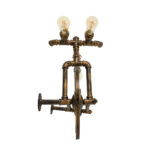 GloboStar® SWIFTWALKER 00659 Vintage Επιτοίχιο Φωτιστικό Απλίκα Τρίφωτο 3 x E27 IP20 Μπρούτζινο & Κόκκινο Μέταλλο - Μ85 x Π29.5 x Υ55cm - Image 6