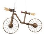 GloboStar® SWIFTWALKER 00660 Vintage Κρεμαστό Φωτιστικό Φιγούρα Τρίφωτο 3 x E27 IP20 Χάλκινο & Κόκκινο Μέταλλο - Μ85 x Π29.5 x Υ55cm - Image 5