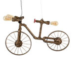 GloboStar® SWIFTWALKER 00660 Vintage Κρεμαστό Φωτιστικό Φιγούρα Τρίφωτο 3 x E27 IP20 Χάλκινο & Κόκκινο Μέταλλο - Μ85 x Π29.5 x Υ55cm - Image 6