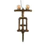 GloboStar® SWIFTWALKER 00660 Vintage Κρεμαστό Φωτιστικό Φιγούρα Τρίφωτο 3 x E27 IP20 Χάλκινο & Κόκκινο Μέταλλο - Μ85 x Π29.5 x Υ55cm - Image 9