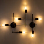 GloboStar® PIPING 00665 Vintage Επιτοίχιο Φωτιστικό Πολύφωτο 6 x E27 IP20 Χάλκινο Μέταλλο - Μ66 x Π9.5 x Υ49cm - Image 2