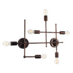 GloboStar® PIPING 00665 Vintage Επιτοίχιο Φωτιστικό Πολύφωτο 6 x E27 IP20 Χάλκινο Μέταλλο - Μ66 x Π9.5 x Υ49cm - Image 3