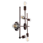 GloboStar® PIPING 00665 Vintage Επιτοίχιο Φωτιστικό Πολύφωτο 6 x E27 IP20 Χάλκινο Μέταλλο - Μ66 x Π9.5 x Υ49cm - Image 4