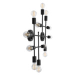 GloboStar® PIPING 00667 Vintage Επιτοίχιο Φωτιστικό Πολύφωτο 12 x E27 IP20 Μαύρο Μέταλλο - Μ78.5 x Π9.5 x Υ64cm - Image 4