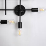 GloboStar® PIPING 00667-1 Vintage Φωτιστικό Οροφής Πλέγμα Πολύφωτο 12 x E27 IP20 Μαύρο Μέταλλο - Μ78.5 x Π9.5 x Υ64cm - Image 5