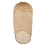 GloboStar® CALERO 00670 Boho Κρεμαστό Φωτιστικό Καμπάνα Μονόφωτο 1 x E27 IP20 Μπεζ Ξύλο - Μ60 x Π60 x Y120cm - Image 6