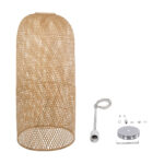 GloboStar® CALERO 00671 Boho Κρεμαστό Φωτιστικό Καμπάνα Μονόφωτο 1 x E27 IP20 Μπεζ Ξύλο - Μ50 x Π50 x Y110cm - Image 10