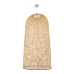 GloboStar® CALERO 00671 Boho Κρεμαστό Φωτιστικό Καμπάνα Μονόφωτο 1 x E27 IP20 Μπεζ Ξύλο - Μ50 x Π50 x Y110cm - Image 3