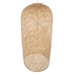 GloboStar® CALERO 00671 Boho Κρεμαστό Φωτιστικό Καμπάνα Μονόφωτο 1 x E27 IP20 Μπεζ Ξύλο - Μ50 x Π50 x Y110cm - Image 6