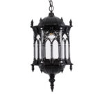 GloboStar® DARCY 00672 Vintage Κρεμαστό Φωτιστικό Ανάρτηση Μονόφωτο 1 x E27 IP20 Μαύρο Μέταλλο με Διάφανο Γυαλί - Μ35 x Π35 x Υ61cm - Image 4