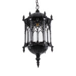 GloboStar® DARCY 00672 Vintage Κρεμαστό Φωτιστικό Ανάρτηση Μονόφωτο 1 x E27 IP20 Μαύρο Μέταλλο με Διάφανο Γυαλί - Μ35 x Π35 x Υ61cm - Image 6
