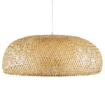 GloboStar® SAN TROPEZ 00673 Boho Κρεμαστό Φωτιστικό Πλέγμα Μονόφωτο 1 x E27 IP20 Μπεζ Ξύλο - Μ100 x Π100 x Y35cm - Image 4