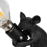 GloboStar® MOUSE 00678 Vintage Επιτραπέζιο Φωτιστικό Πορτατίφ Λαμπατέρ Μονόφωτο με Ντουί 1 x E12 AC 230V Μαύρο Πλαστικό Μ12 x Π4 x Υ10cm - Image 5