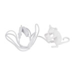 GloboStar® MOUSE 00679 Μοντέρνο Επιτραπέζιο Φωτιστικό Πορτατίφ Λαμπατέρ Μονόφωτο με Ντουί 1 x E12 AC 230V Λευκό Πλαστικό Μ12 x Π4 x Υ10cm - Image 6