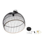 GloboStar® NEVIS 00681 Μοντέρνο Κρεμαστό Φωτιστικό Πλέγμα Μονόφωτο 1 x E27 IP20 Μαύρο Μέταλλο - Μ49 x Π49 x Υ34.5cm - Image 10