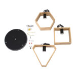 GloboStar® ELISE 00683 Μοντέρνο Κρεμαστό Φωτιστικό Ανάρτηση Τρίφωτο 3 x E27 IP20 Μπεζ Ξύλο με Μαύρο Μέταλλο - Μ55 x Π55 x Υ130cm - Image 7