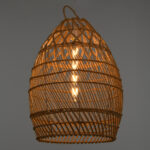 GloboStar® TAHITI 00710 Boho Κρεμαστό Φωτιστικό Πλέγμα Μονόφωτο 1 x E27 IP20 Μπεζ Ξύλο - Μ38 x Π38 x Υ50cm - Image 2