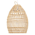 GloboStar® TAHITI 00710 Boho Κρεμαστό Φωτιστικό Πλέγμα Μονόφωτο 1 x E27 IP20 Μπεζ Ξύλο - Μ38 x Π38 x Υ50cm - Image 4