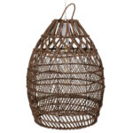 GloboStar® TAHITI 00711 Boho Κρεμαστό Φωτιστικό Πλέγμα Μονόφωτο 1 x E27 IP20 Καφέ Ξύλο - Μ38 x Π38 x Υ50cm - Image 5