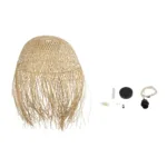 GloboStar® MANILA 00713 Boho Κρεμαστό Φωτιστικό Πλέγμα Μονόφωτο 1 x E27 IP20 Μπέζ Ξύλο - Μ50 x Π50 x Υ70cm - Image 10