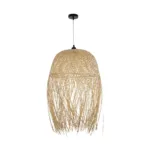 GloboStar® MANILA 00713 Boho Κρεμαστό Φωτιστικό Πλέγμα Μονόφωτο 1 x E27 IP20 Μπέζ Ξύλο - Μ50 x Π50 x Υ70cm - Image 2