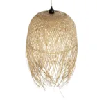 GloboStar® MANILA 00713 Boho Κρεμαστό Φωτιστικό Πλέγμα Μονόφωτο 1 x E27 IP20 Μπέζ Ξύλο - Μ50 x Π50 x Υ70cm - Image 5