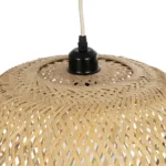 GloboStar® MANILA 00713 Boho Κρεμαστό Φωτιστικό Πλέγμα Μονόφωτο 1 x E27 IP20 Μπέζ Ξύλο - Μ50 x Π50 x Υ70cm - Image 6