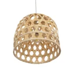 GloboStar® MANGEA 00715 Boho Κρεμαστό Φωτιστικό Πλέγμα Μονόφωτο 1 x E27 IP20 Μπεζ Ξύλο - Μ35 x Π35 x Υ22cm - Image 4