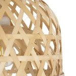 GloboStar® MANGEA 00715 Boho Κρεμαστό Φωτιστικό Πλέγμα Μονόφωτο 1 x E27 IP20 Μπεζ Ξύλο - Μ35 x Π35 x Υ22cm - Image 6