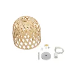 GloboStar® MANGEA 00715 Boho Κρεμαστό Φωτιστικό Πλέγμα Μονόφωτο 1 x E27 IP20 Μπεζ Ξύλο - Μ35 x Π35 x Υ22cm - Image 8