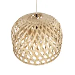 GloboStar® MANGEA 00716 Boho Κρεμαστό Φωτιστικό Πλέγμα Μονόφωτο 1 x E27 IP20 Μπέζ Ξύλο - Μ50 x Π50 x Υ34cm - Image 5