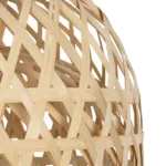 GloboStar® MANGEA 00716 Boho Κρεμαστό Φωτιστικό Πλέγμα Μονόφωτο 1 x E27 IP20 Μπέζ Ξύλο - Μ50 x Π50 x Υ34cm - Image 6