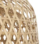 GloboStar® MANGEA 00717 Boho Κρεμαστό Φωτιστικό Πλέγμα Μονόφωτο 1 x E27 IP20 Μπεζ Ξύλο - Μ100 x Π100 x Υ59cm - Image 6