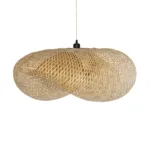 GloboStar® MEXICO 00721 Boho Κρεμαστό Φωτιστικό Ανάρτηση Μονόφωτο 1 x E27 IP20 Μπεζ Ξύλο - Μ100 x Π80 x Y35cm - Image 4