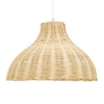 GloboStar® MAYOTTE 00724 Boho Κρεμαστό Φωτιστικό Καμπάνα Μονόφωτο 1 x E27 IP20 Μπεζ Ξύλο - Μ40 x Π40 x Υ28cm - Image 4