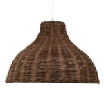 GloboStar® MAYOTTE 00725 Boho Κρεμαστό Φωτιστικό Καμπάνα Μονόφωτο 1 x E27 IP20 Καφέ Ξύλο - Μ40 x Π40 x Υ28cm - Image 4