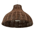 GloboStar® MAYOTTE 00725 Boho Κρεμαστό Φωτιστικό Καμπάνα Μονόφωτο 1 x E27 IP20 Καφέ Ξύλο - Μ40 x Π40 x Υ28cm - Image 5